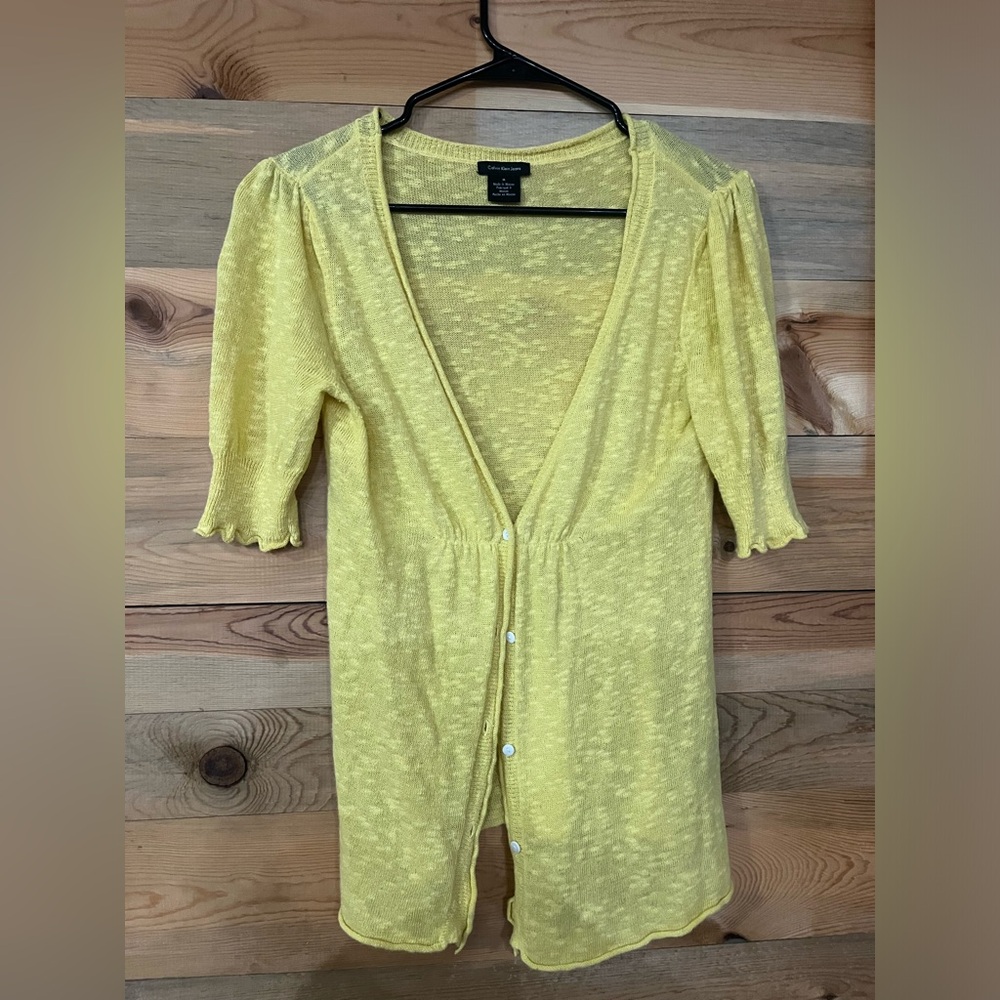 Calvin Klein yellow cardigan women’s size medium